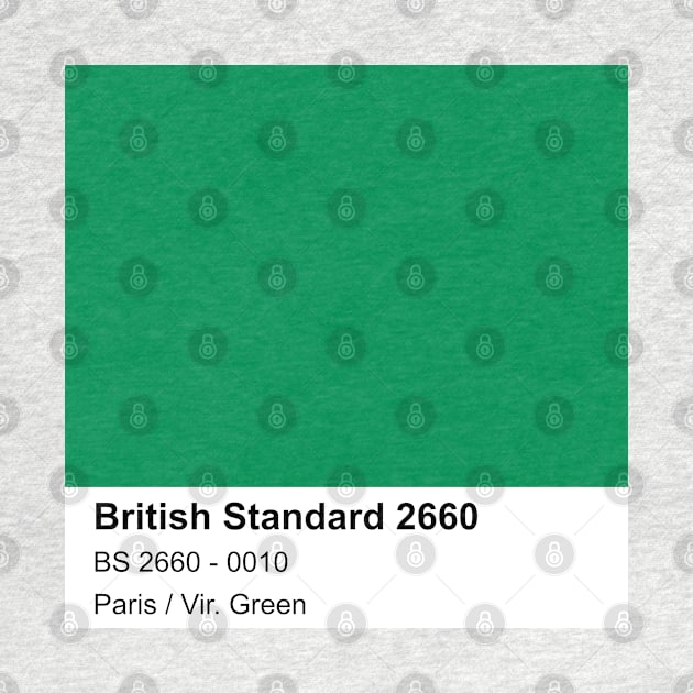 Paris / Vir. Green British Standard 0010 Colour Swatch by mwcannon